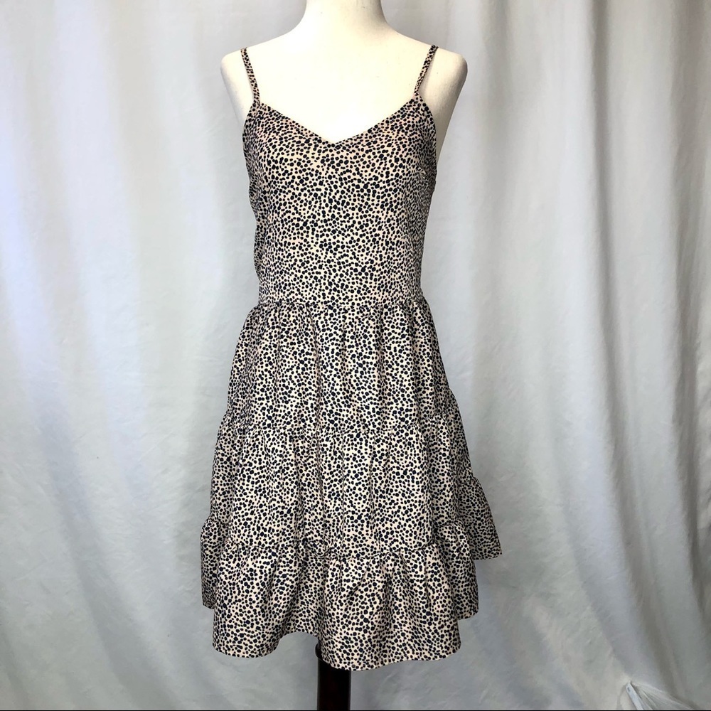 Goodnight Macaroon retro 90s tiered slip dress mini cheetah print size small
